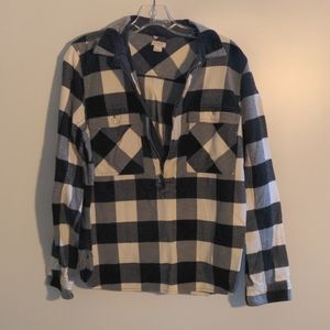 J Crew plaid 1/4 zip flannel